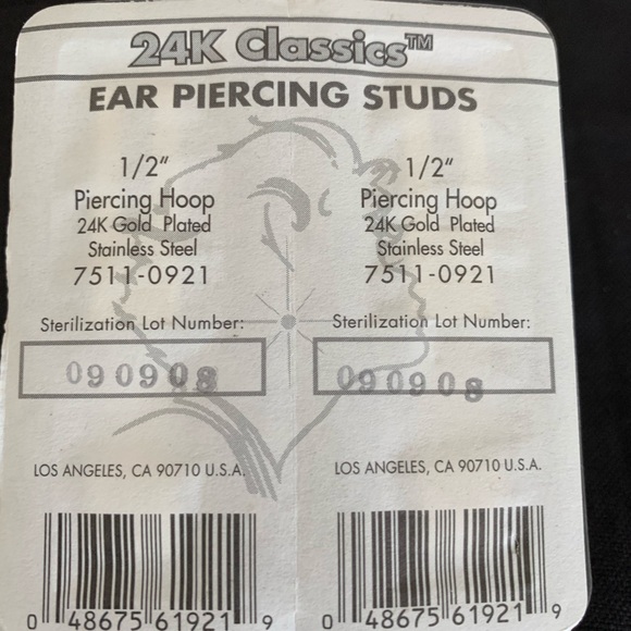 24k gold plated self ear piercing hoop - Picture 3 of 5